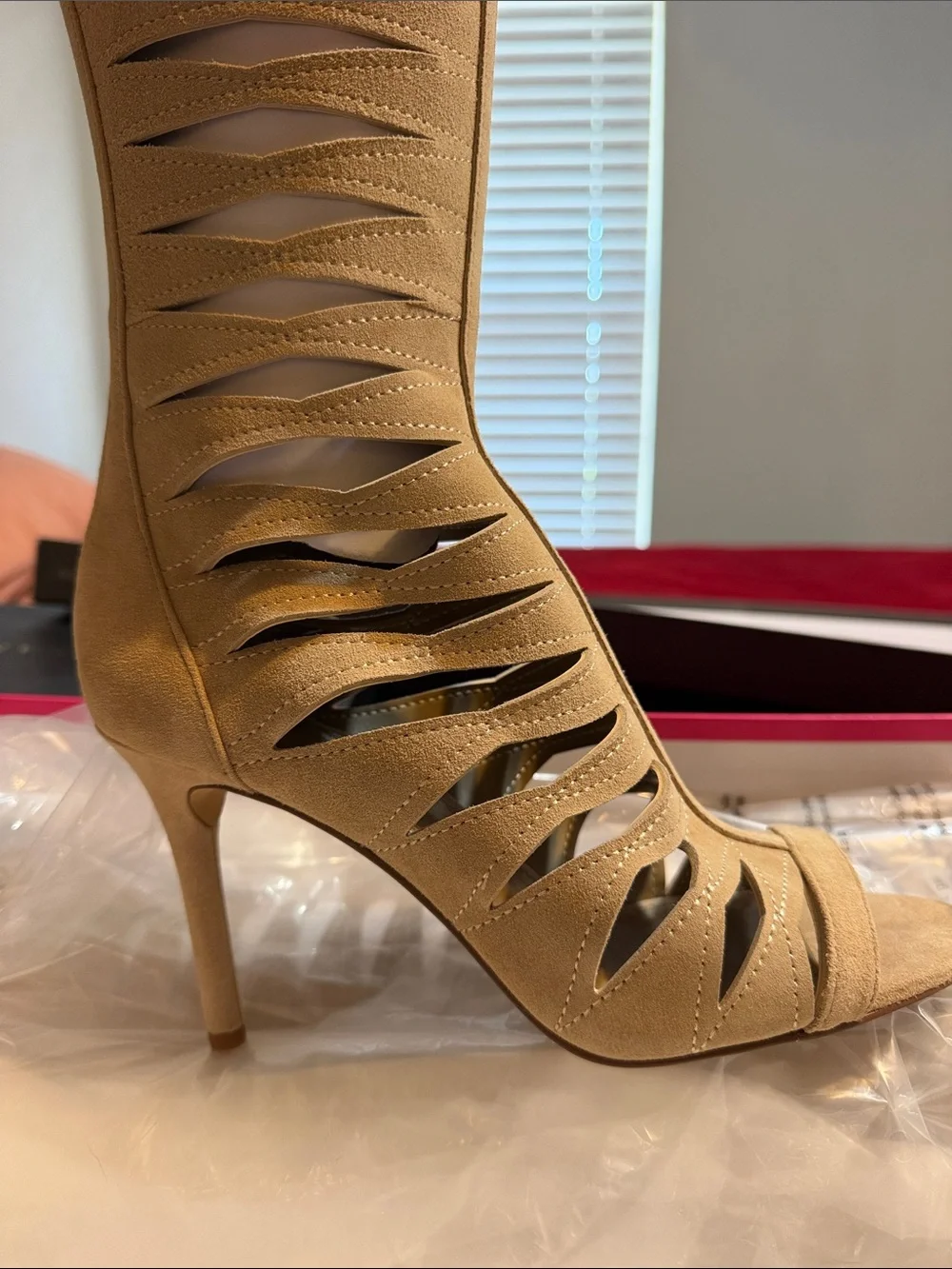 Vince Camuto Beige Knee-High Fashion Boots